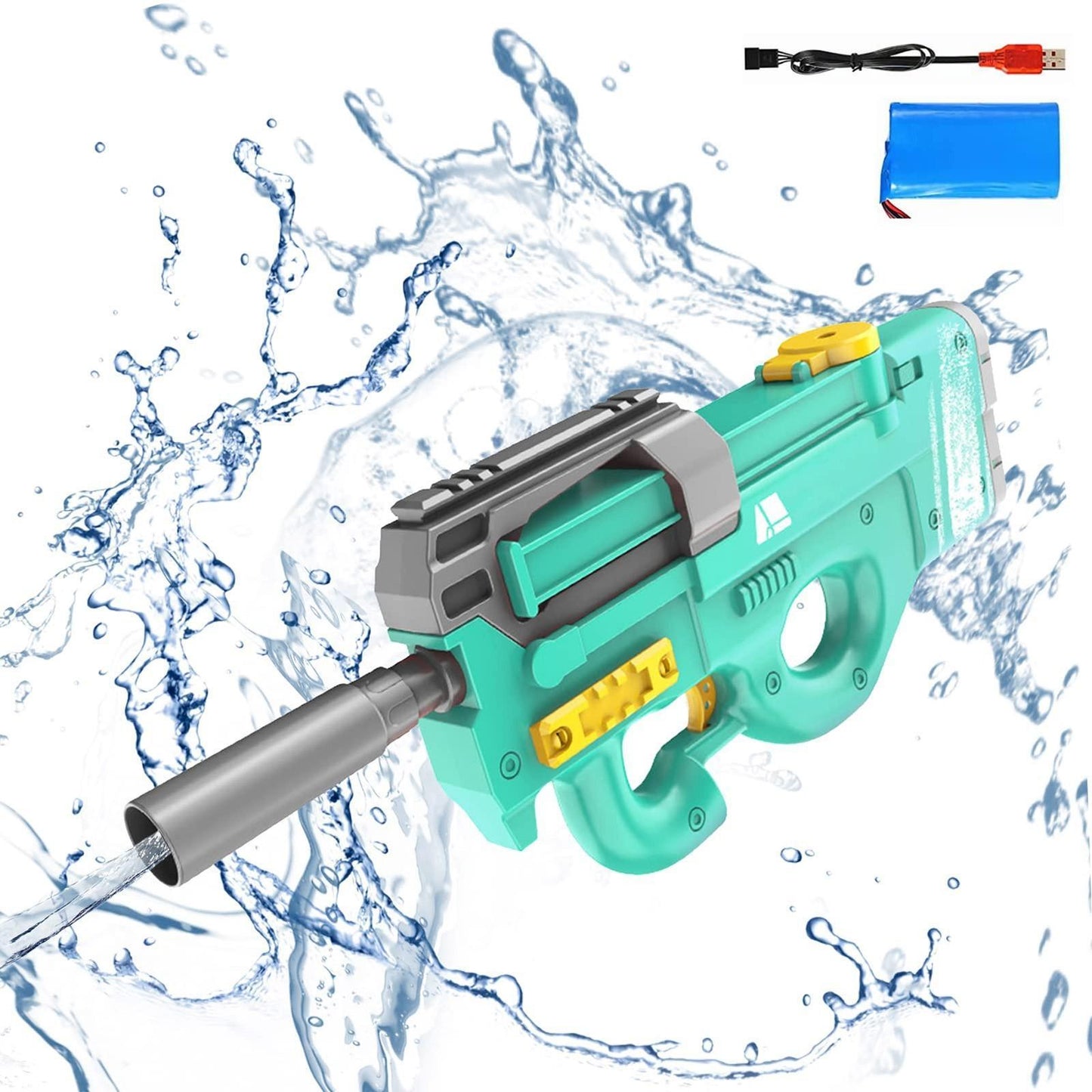 Nouveau pistolet à eau électrique P90, jouet haute technologie pour enfants, idéal pour l'extérieur, la plage et la piscine Grande capacité de tir de gel d'eau pour adultes