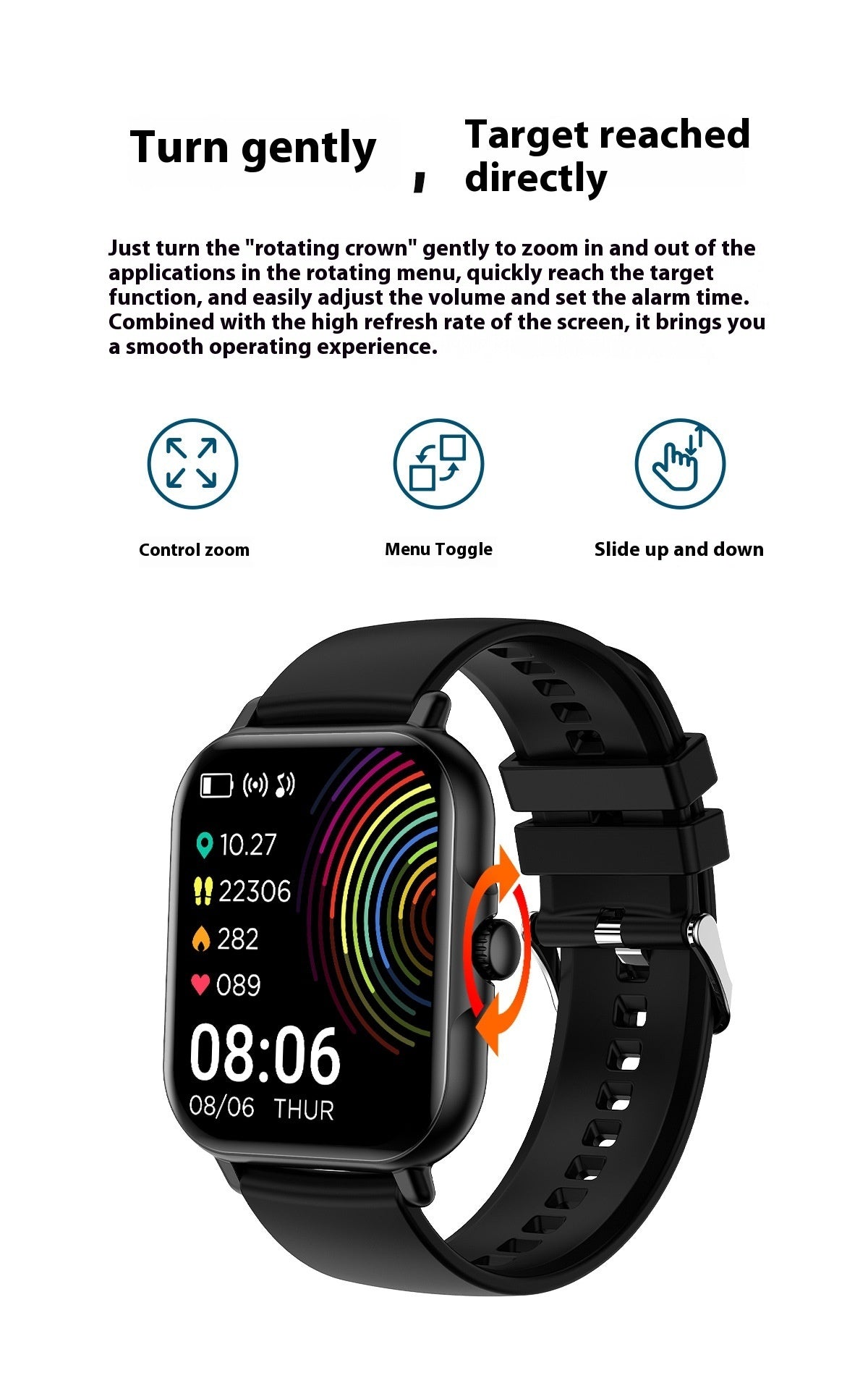 Montre intelligente compatible avec Bluetooth pour les appels, rappel de messages, suivi du rythme cardiaque et surveillance du sommeil.