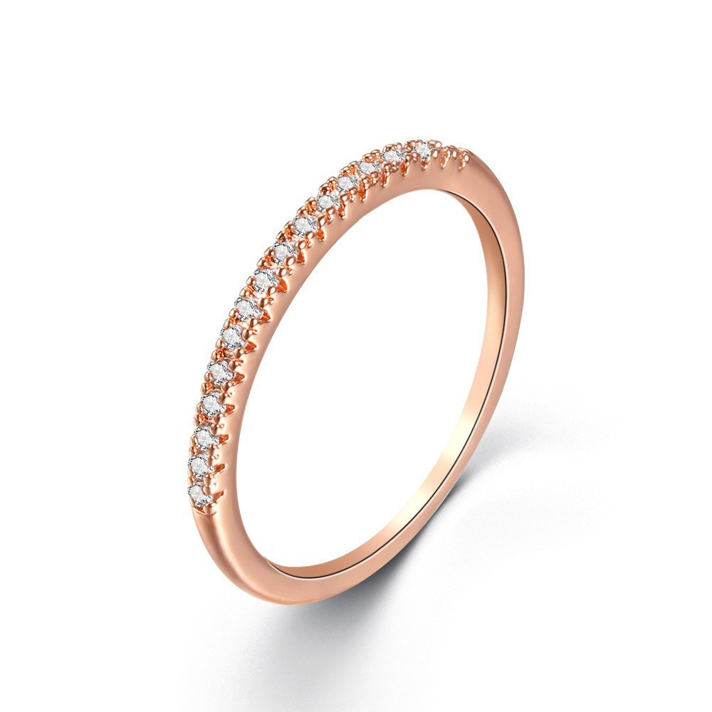 Bague en zircon micro-incrusté pour femme, style décontracté.