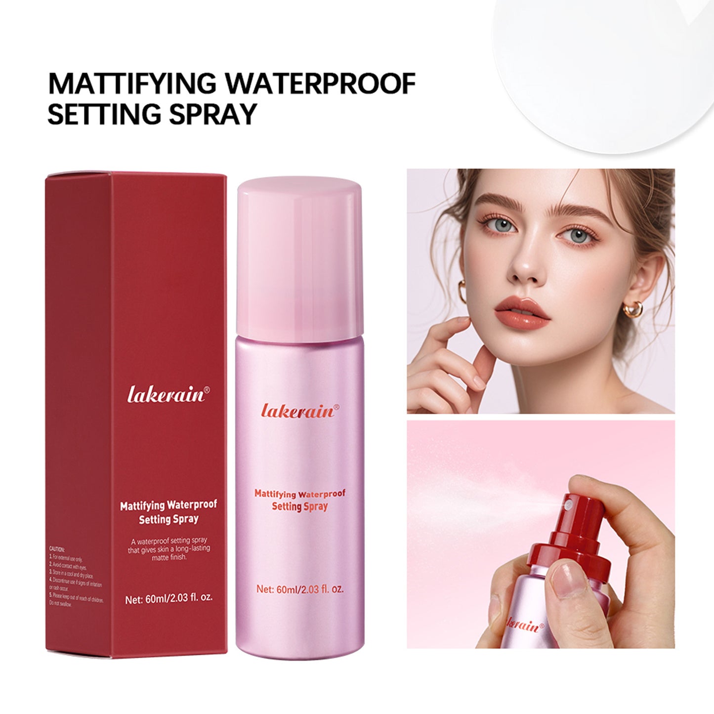 Vaporisateur de maquillage fixateur à effet mat longue tenue et waterproof.