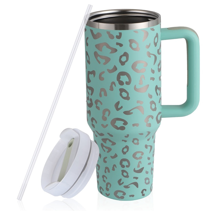 Tasse de café portable de 40 onces avec poignée, bouteille d'eau en acier inoxydable pour voiture, grande capacité, sans bisphénol A.