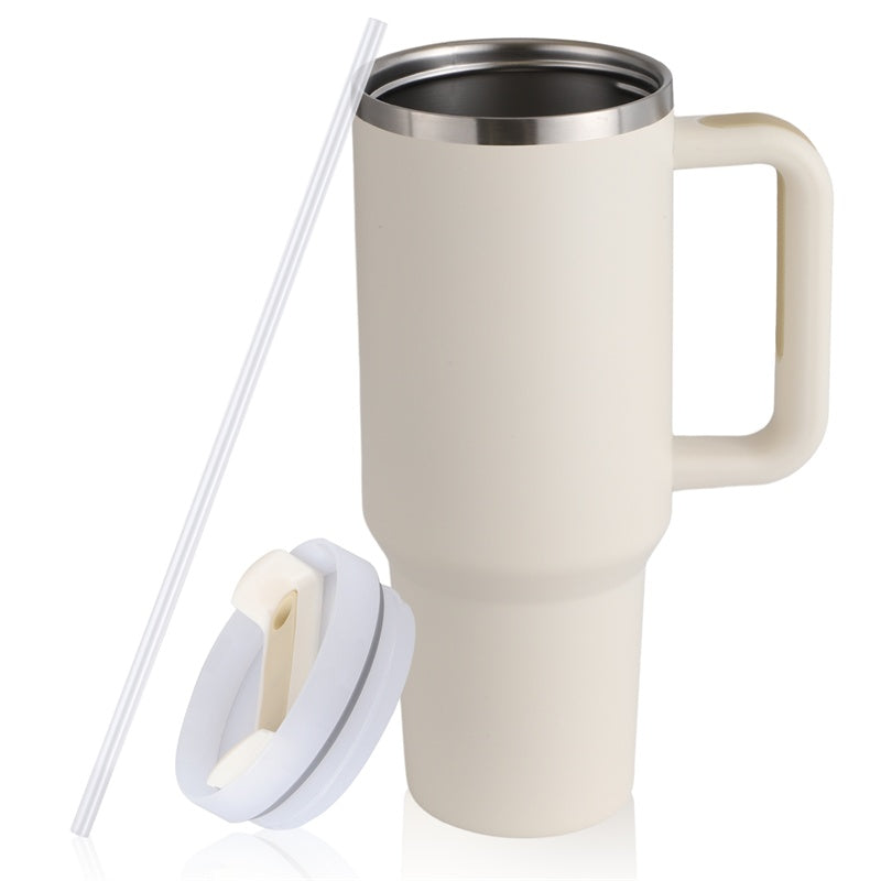 Tasse de café portable de 40 onces avec poignée, bouteille d'eau en acier inoxydable pour voiture, grande capacité, sans bisphénol A.