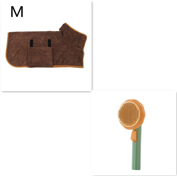 Nouvelle brosse pour chat domestique très demandée, peigne en acier à main avec système d'auto-nettoyage pour enlever les poils.