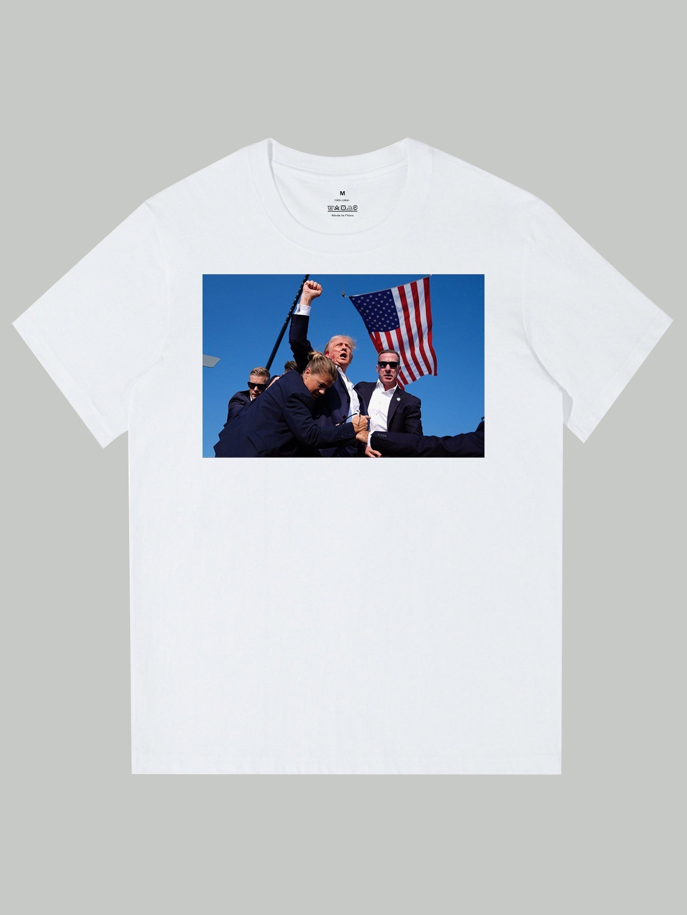 T-shirt Trump Rally Shooter-Trump 2024-DJT -Pro Trump -Trump a survécu-USA Freedom -Donald J. T-shirt en coton Trump pour vêtements de rue pour hommes - Ivory Deals Market