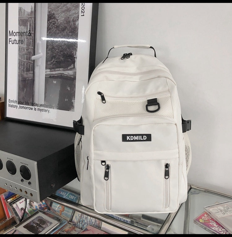 Nylon Sac À Dos Pour Les Étudiants École Sac Haute Capacité Fermetures À Glissière Étanches Sac À Dos - Ivory Deals Market