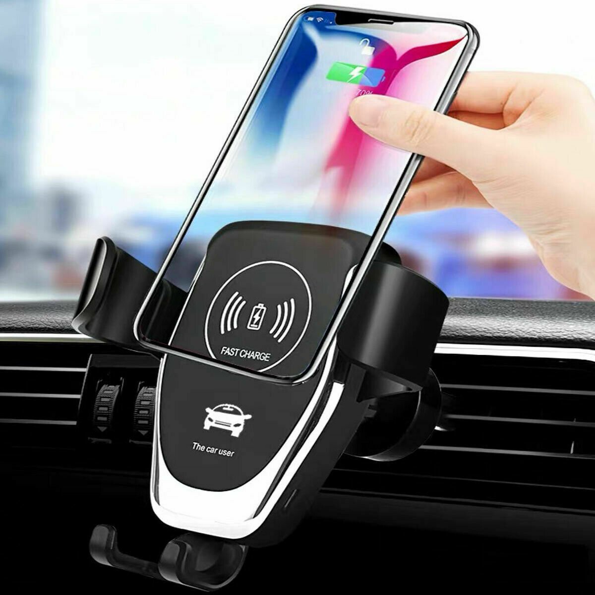 10W QI Sans Fil Rapide Chargeur De Voiture Mount Holder Stand Automatique De Serrage De Charge - Ivory Deals Market