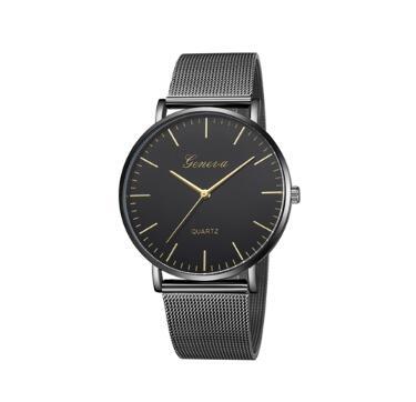 Montres décontractées pour femmes et hommes, montres-bracelets en acier inoxydable classiques GENEVA pour femmes