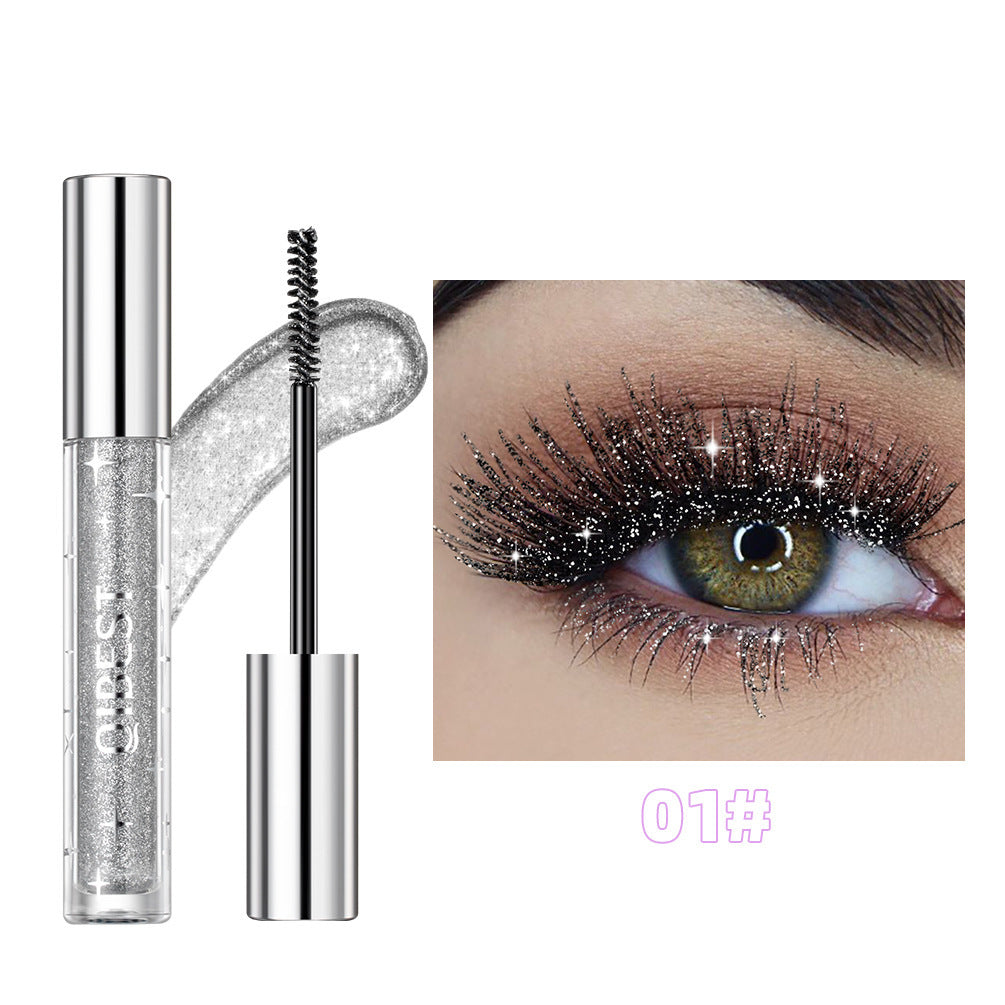 Mascara à paillettes violettes, mascara diamant, extension de cils épais et brillants, maquillage waterproof, séchage rapide, sequins pour les yeux noirs.