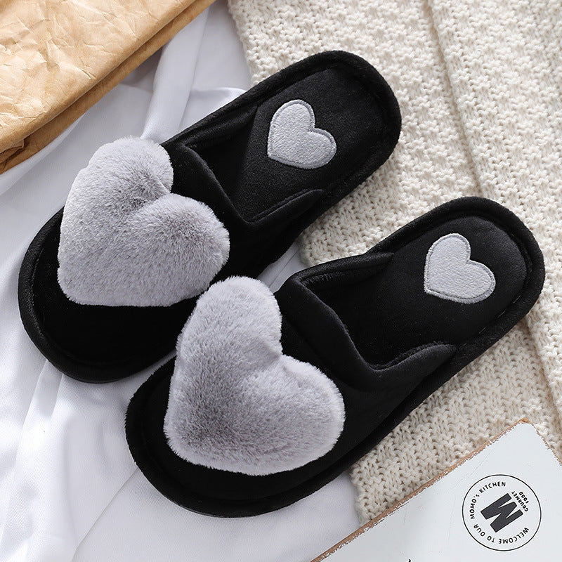 Mignon Love Slipper Hiver Chaud Moelleux Chaussures Maison Pantoufles Pour La Saint-Valentin