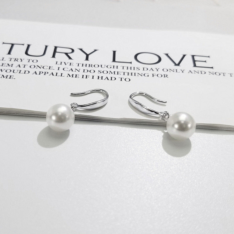 Mode d'automne et d'hiver tendance boucles d'oreilles en argent sterling perle - Ivory Deals Market