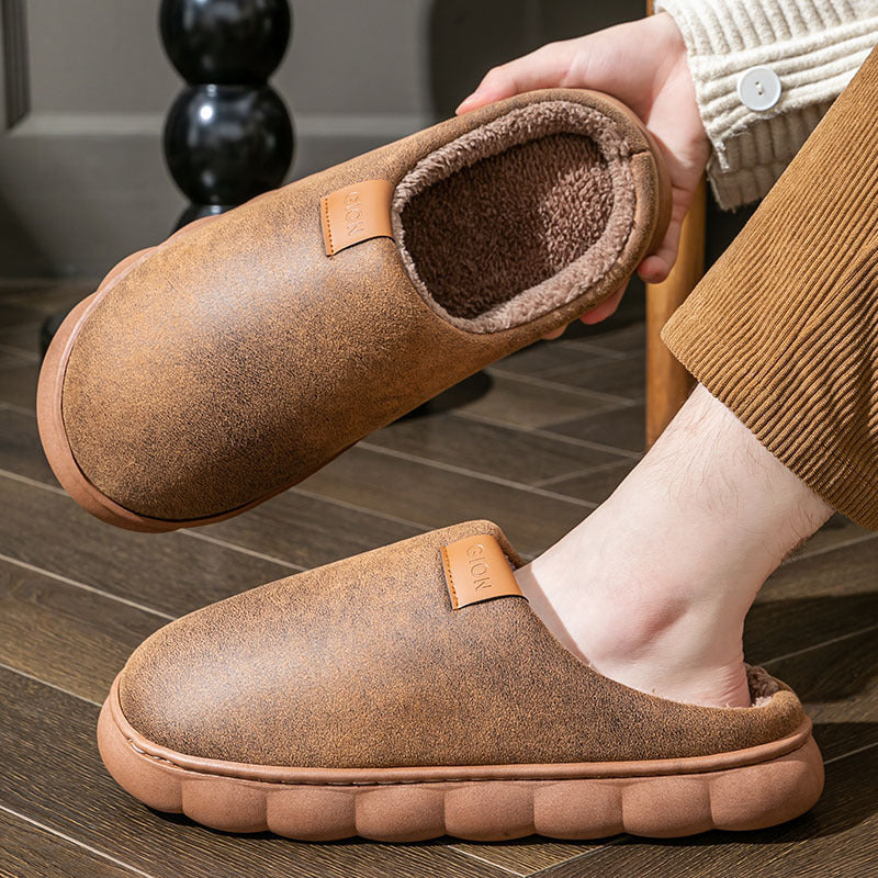 Pantoufles de maison pour hommes Hiver Chaud Polaire Chaussures Intérieur Chambre Sol Pantoufles En Peluche Pour Femmes Couple