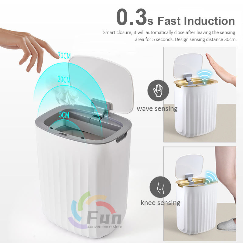 Poubelle intelligente avec couvercle pour la chambre à coucher et le salon Boîte de rangement pour la cuisine Poubelle à induction pour petite voiture Poubelle automatique intelligente Poubelle intelligente