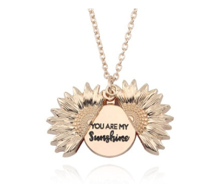 Tournesol double lettrage collier