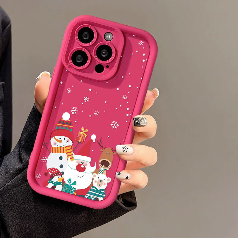 Coque de téléphone mignonne avec motif de Noël avancé en silicone souple et antichoc.