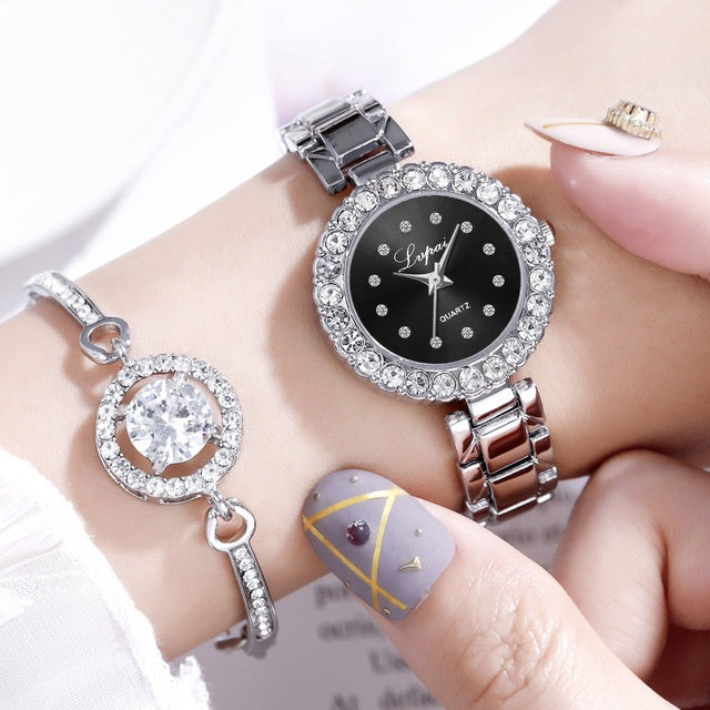 Montres-Ensemble Bracelet Montre-Bracelet Quartz Femmes Mode Marque de Luxe