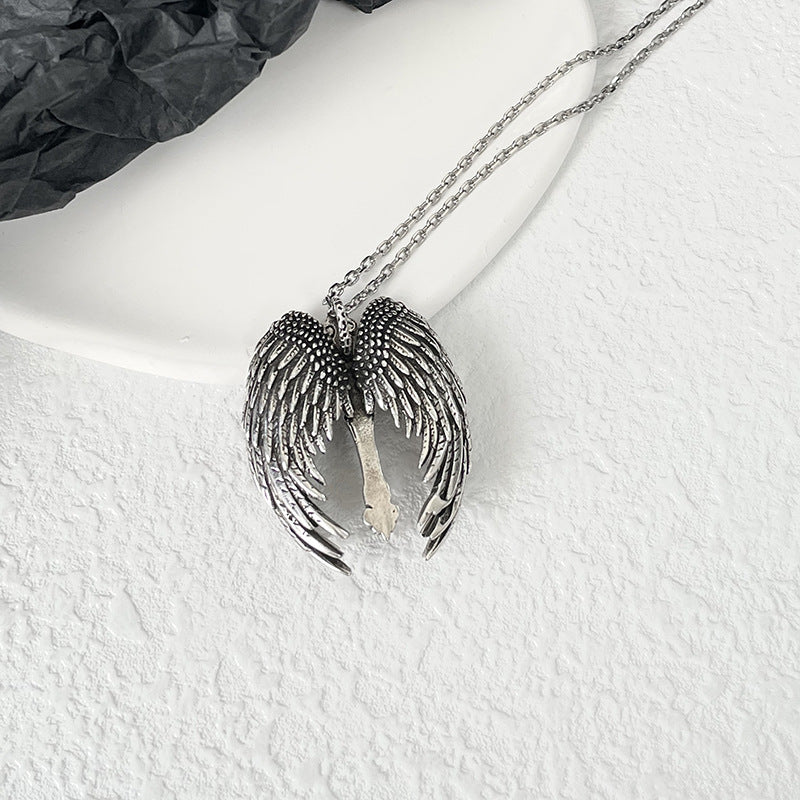 Collier avec pendentif en forme d'ailes d'ange gardien tendance et élégant pour femmes