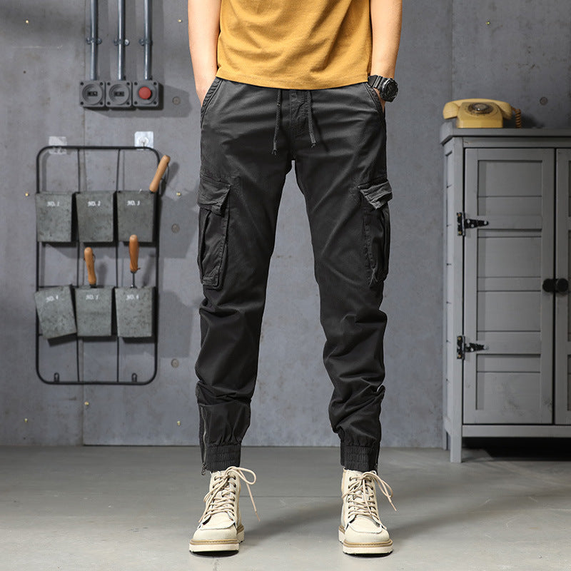 Pantalon décontracté multi-poches pour hommes,