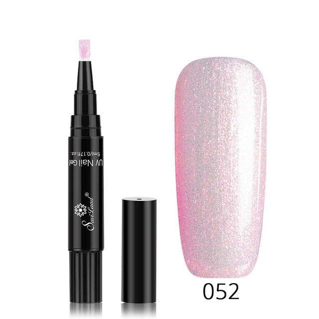 Stylo vernis à ongles gel 3 en 1 avec paillettes, vernis à ongles hybride en une étape