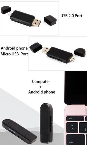 Тип C & micro USB и USB 3 в 1 OTG картридер высокоскоростной USB2.0 Универсальный OTG TF /SD для android компьютер заголовки расширения - Ivory Deals Market