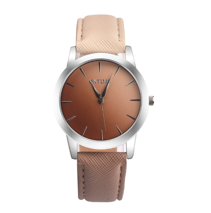 Montre élégante pour femme avec un design rétro décontracté, à cadran arc-en-ciel, mouvement à quartz.