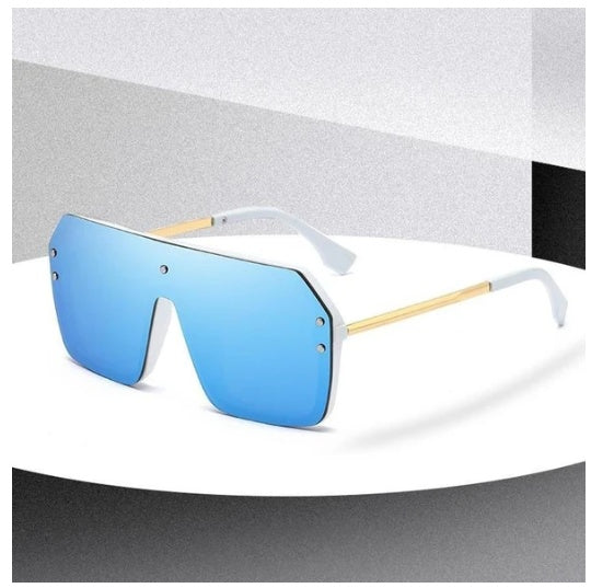 Lunettes de soleil surdimensionnées, style mode, verres carrés, miroir, UV400, pour femmes et hommes, marques.