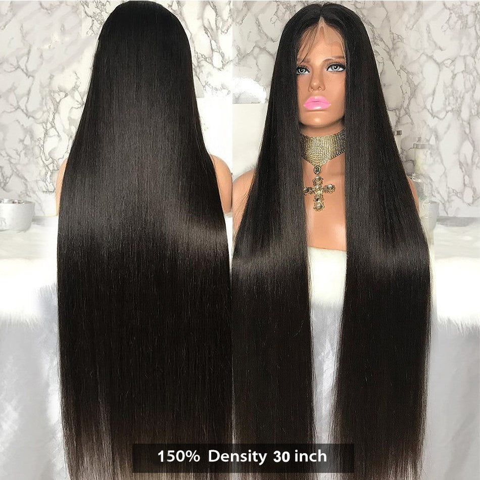 Perruque Européen Et Américain Nouveau Style Longue Ligne Droite de Cheveux De Fibers Chimiques Coiffures - Ivory Deals Market