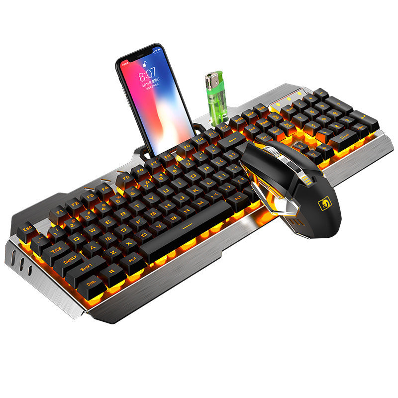 Xinmeng 670 Ensemble clavier et souris sans fil avec recharge Luminous Clavier et souris Jeu Cross-Border