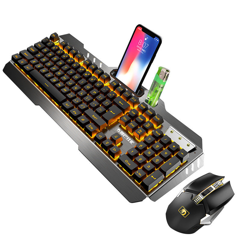 Xinmeng 670 Ensemble clavier et souris sans fil avec recharge Luminous Clavier et souris Jeu Cross-Border