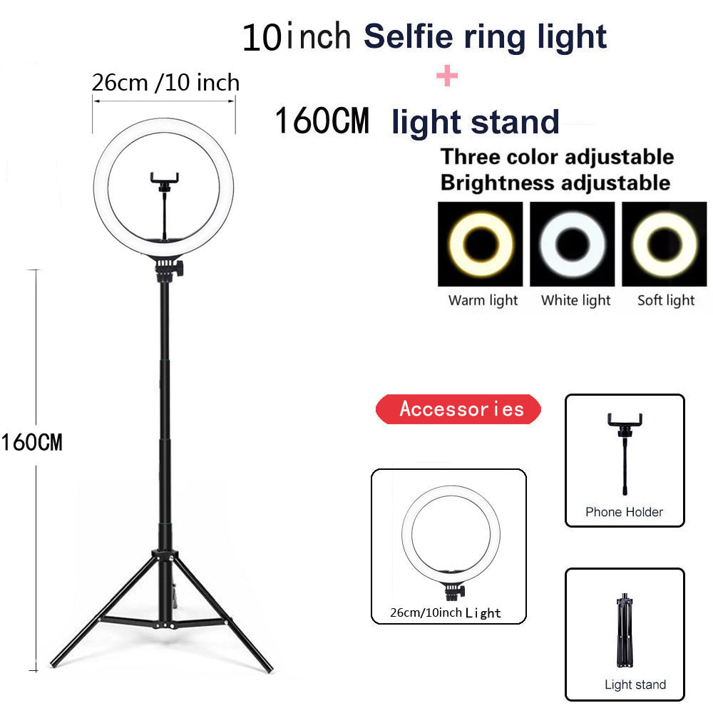 Vidéo Lumière, Lumière à Intensité Réglable, Selfie Light Ring, Anneau Lumière, Avec Trépied Cadre Lumière - Ivory Deals Market