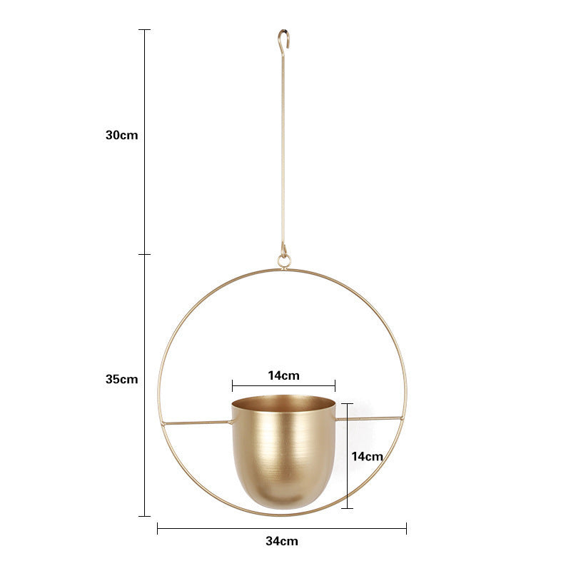 Pot de fleurs suspendu en fer de style nordique, simple et créatif, pour la décoration de plantes en pot hydroponiques. Luxe léger et personnalisé pour suspendre des orchidées.