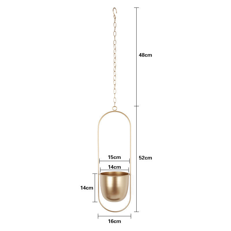 Pot de fleurs suspendu en fer de style nordique, simple et créatif, pour la décoration de plantes en pot hydroponiques. Luxe léger et personnalisé pour suspendre des orchidées.