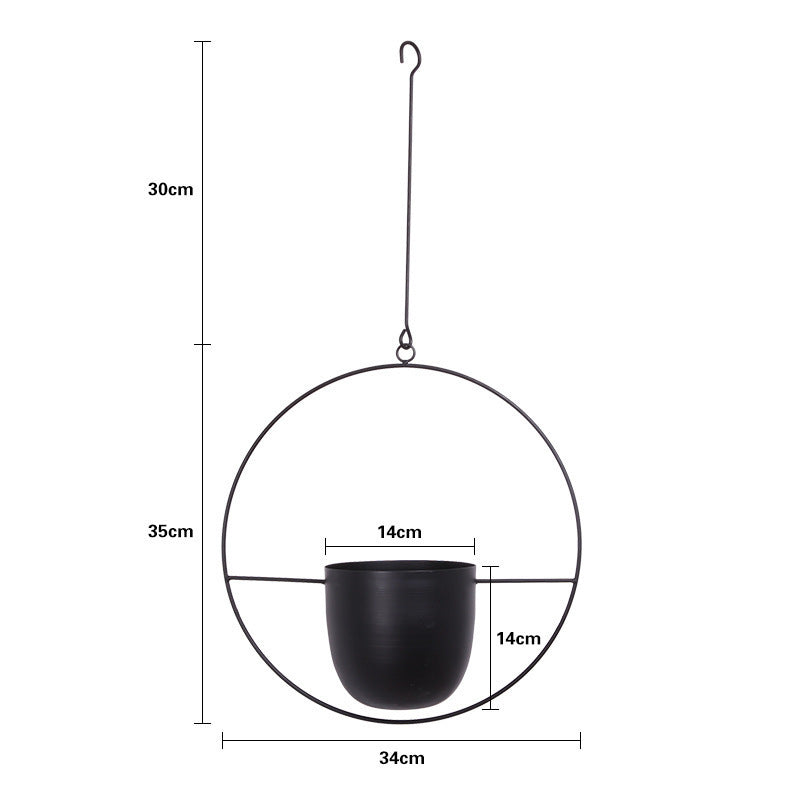 Pot de fleurs suspendu en fer de style nordique, simple et créatif, pour la décoration de plantes en pot hydroponiques. Luxe léger et personnalisé pour suspendre des orchidées.