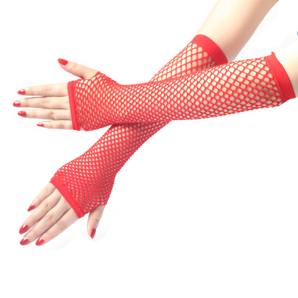 Gants longs en dentelle sexy avec crochet pour les doigts.