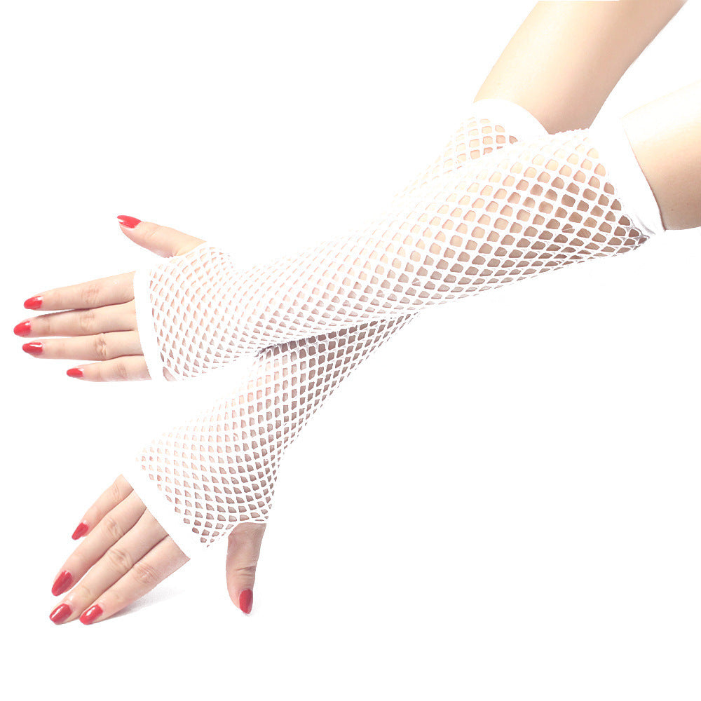 Gants longs en dentelle sexy avec crochet pour les doigts.