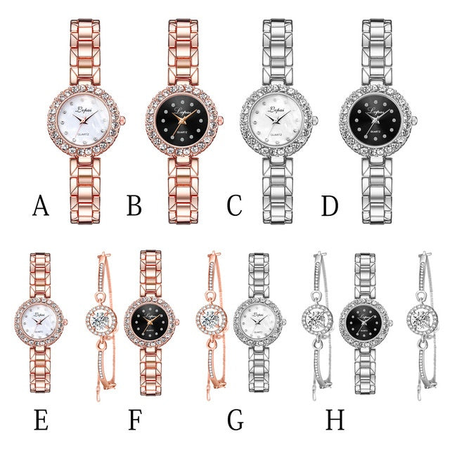 Montres-Ensemble Bracelet Montre-Bracelet Quartz Femmes Mode Marque de Luxe