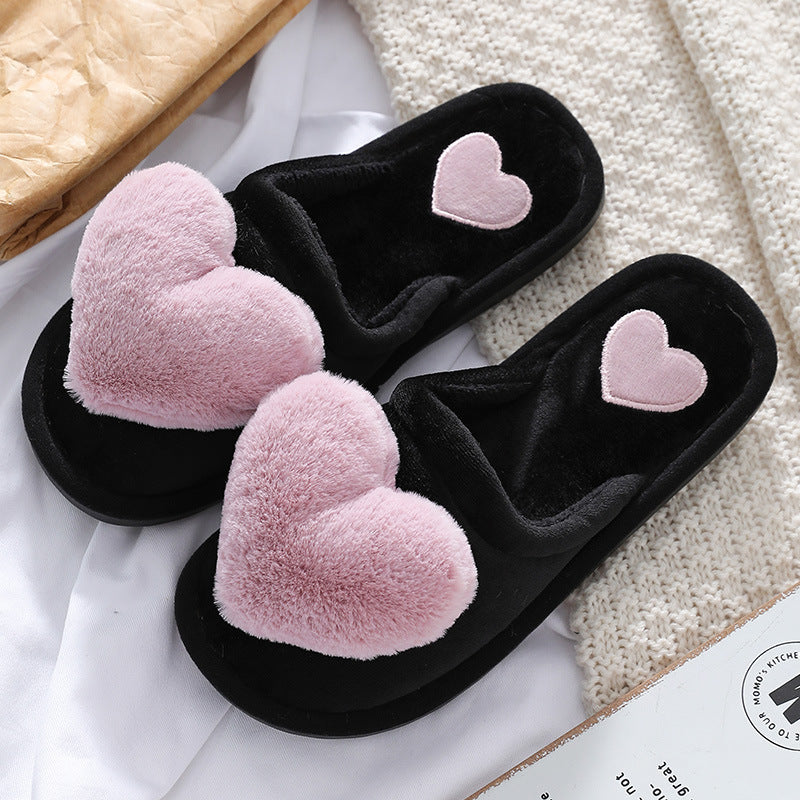 Mignon Love Slipper Hiver Chaud Moelleux Chaussures Maison Pantoufles Pour La Saint-Valentin