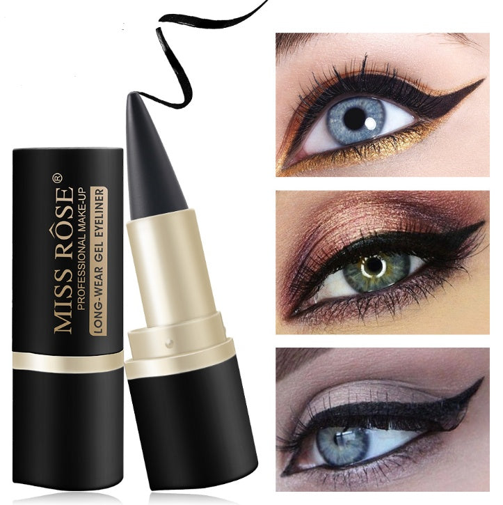 Stylo eyeliner liquide noir imperméable à l'eau pour les yeux, crayon gel cosmétique pour les cils