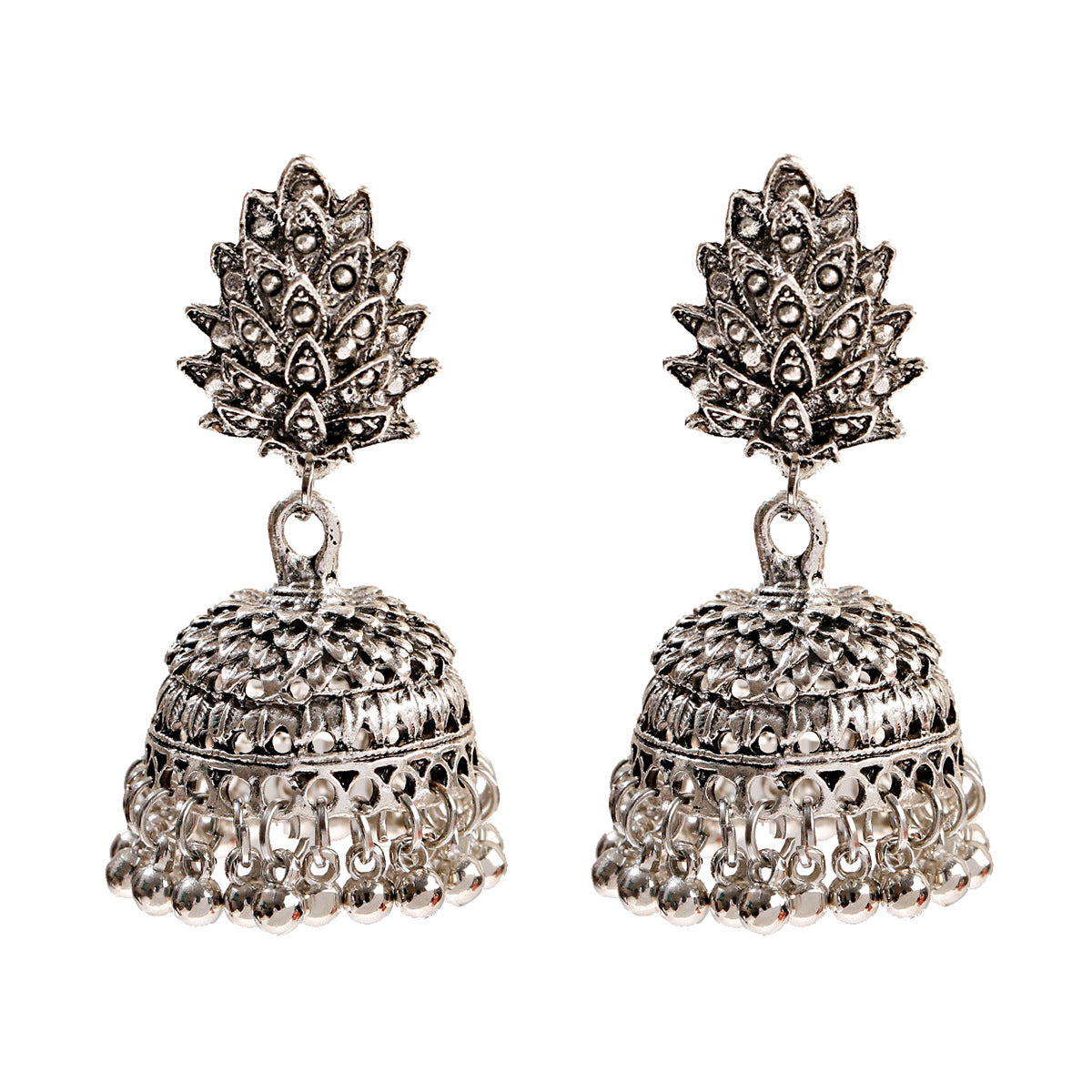 Mode Bell pompon Thaïlande Inde Vintage Boucles d'oreilles - Ivory Deals Market