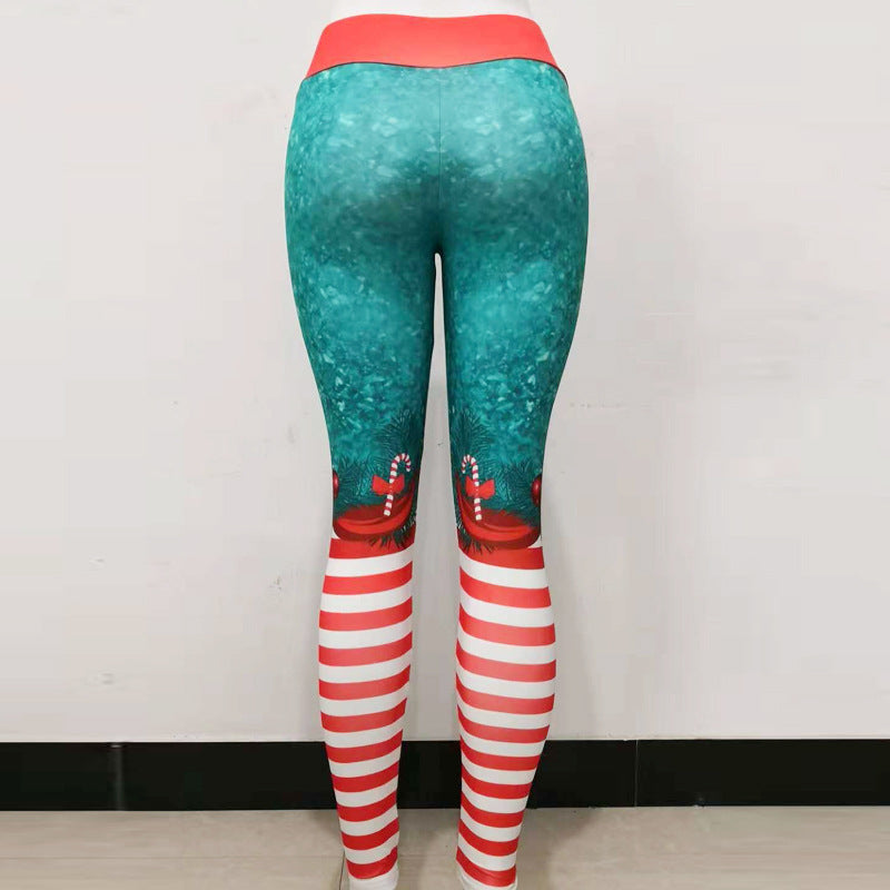 Vêtements imprimés de Noël, pantalons de fitness, pantalons de yoga.