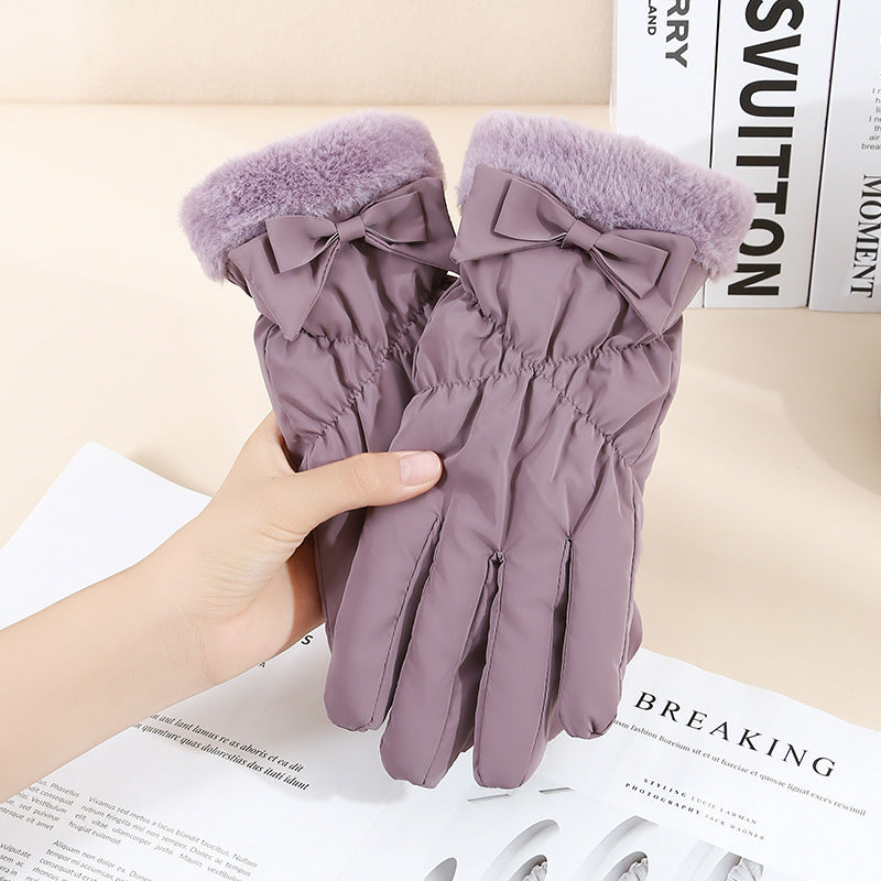 Gants chauds d'hiver pour femmes, doublés de polaire et avec écran tactile.