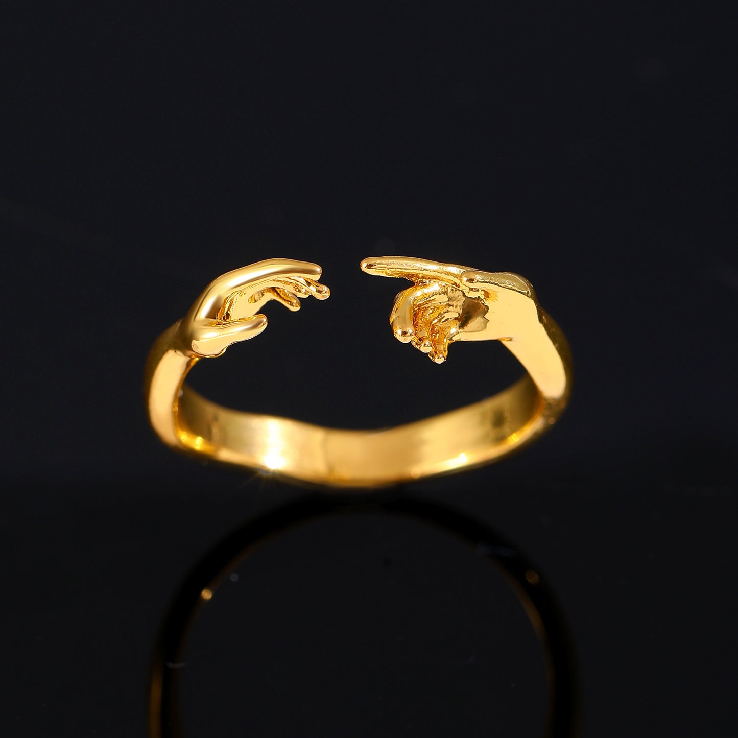 Bague ajustable à deux mains, mode et personnalité, pour les bijoux de la Saint-Valentin.