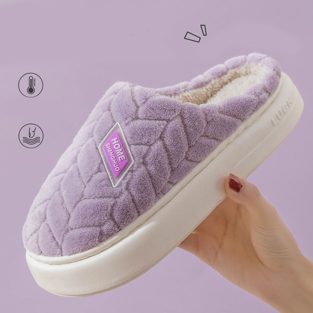 Nouveau antidérapant à semelles épaisses en peluche pantoufles couple hiver chaud maison pantoufle intérieur chaussures polaires pour femmes hommes