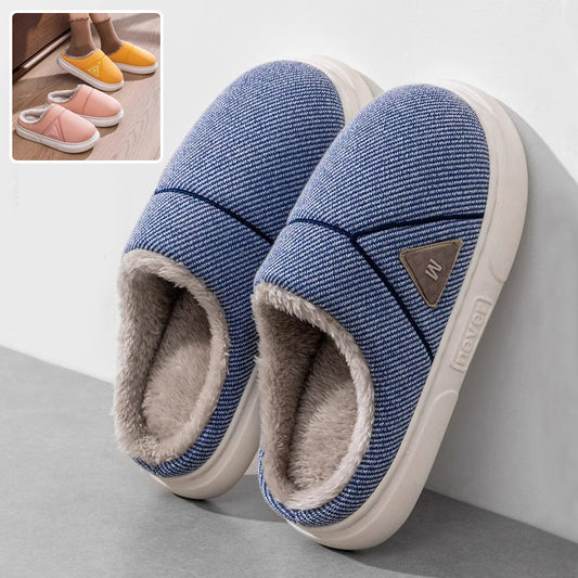 Pantoufles de maison à rayures solides Hiver Chaussures polaires chaudes Hommes Intérieur Chambre Sol Peluche Pantoufles Pour Femmes Couple