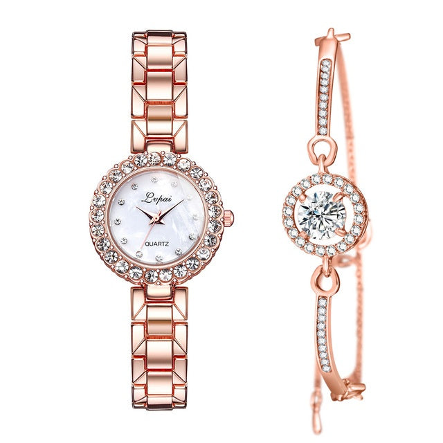 Montres-Ensemble Bracelet Montre-Bracelet Quartz Femmes Mode Marque de Luxe