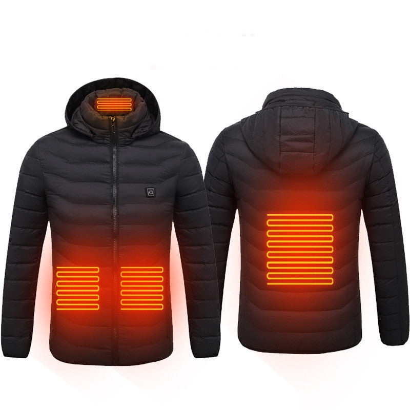 Nouveau manteau de veste chauffante USB veste électrique Manteau en coton chauffage Vêtements thermiques Gilet chauffant Vêtements pour hommes Vêtements d’hiver