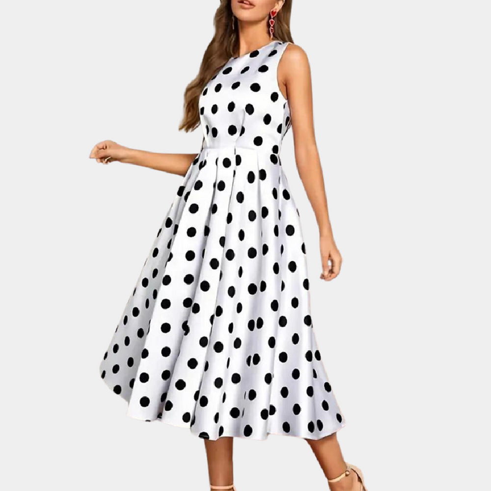 Robe sans manches à pois pour femmes.