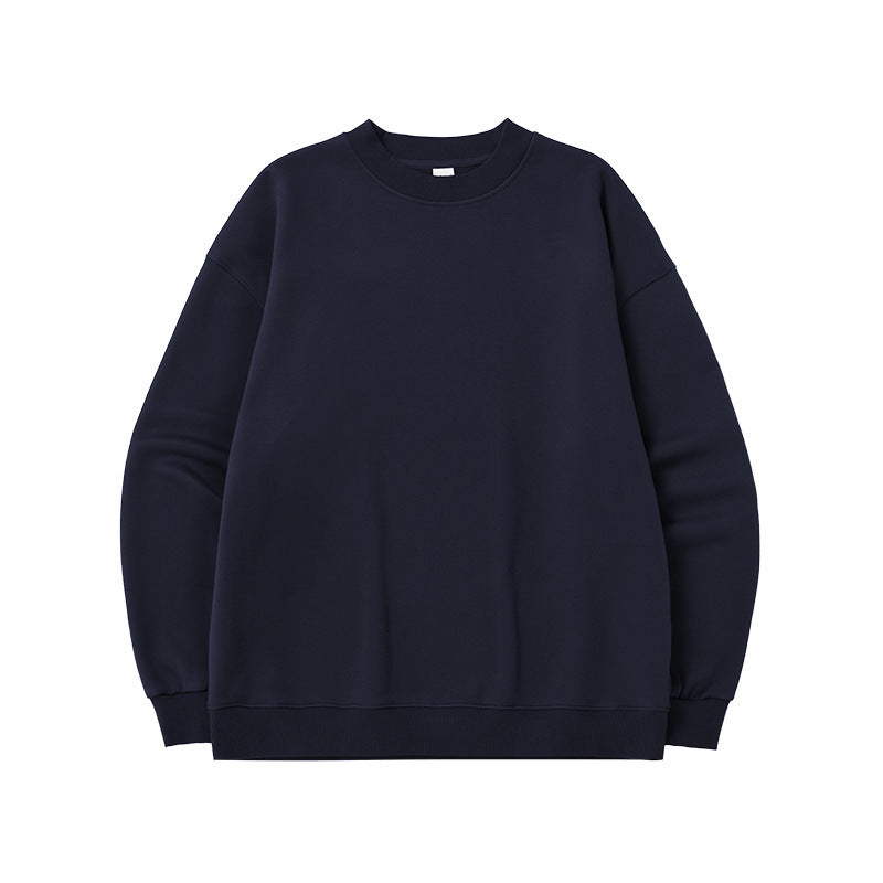 Pull pour homme à col rond en molleton simple doublé de polaire, ample et décontracté