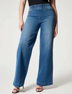 Pantalon en jeans taille haute décontracté, pantalon droit à jambes larges pour femmes - Ivory Deals Market