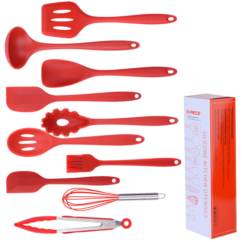 Ensemble de spatules de cuisson antiadhésives en silicone de 10 pièces