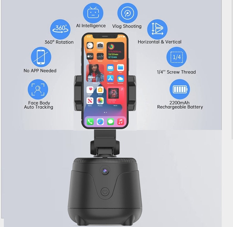 Nouveau stabilisateur de tête à reconnaissance faciale intelligente AI Q8 à double axe pour le suivi automatique des téléphones mobiles